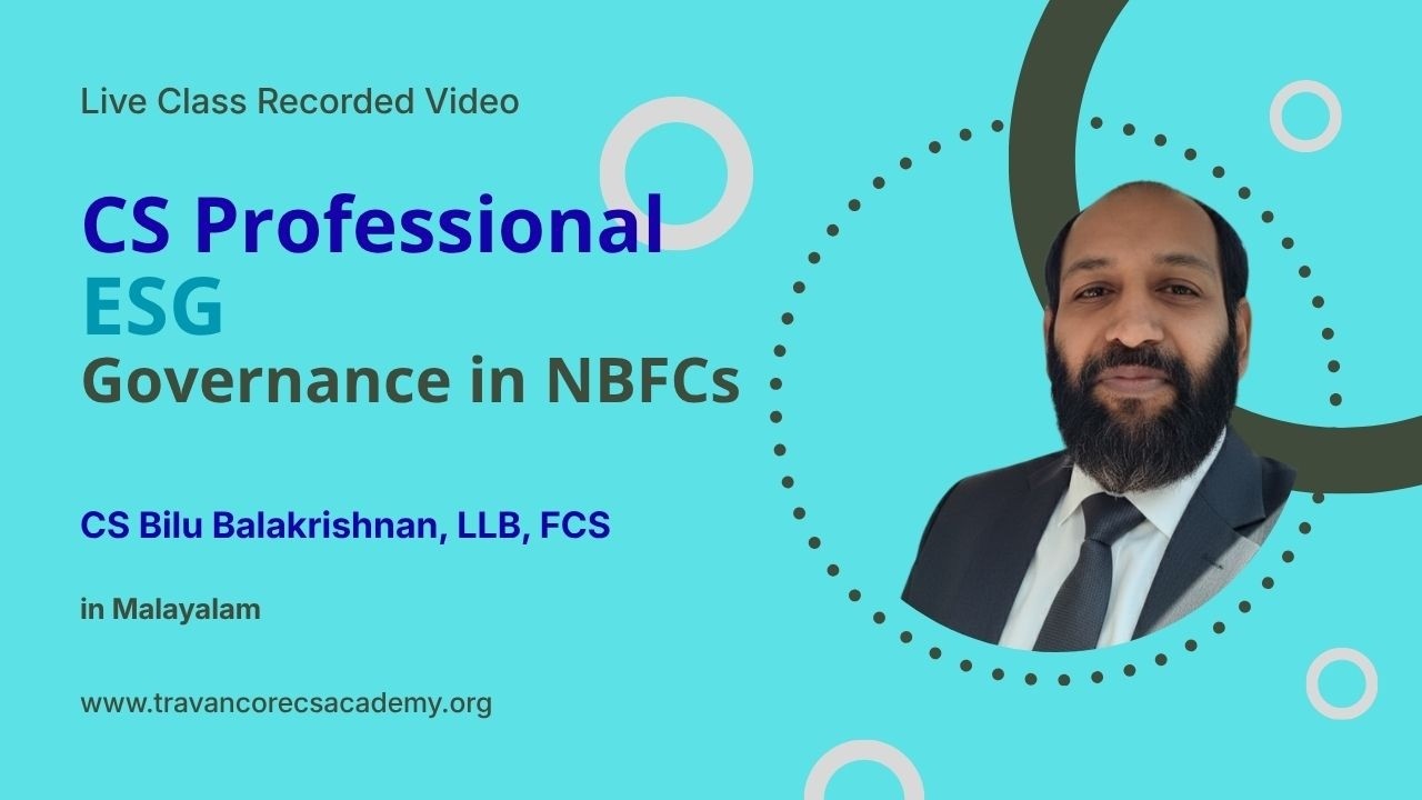 CS Professional — CS Professional – ESG – Governance in NBFC recorded class cover