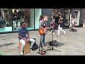 Kids busking on Grafton Street