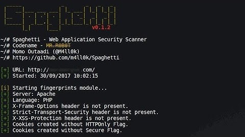 Spaghetti - Web Application Security Scanner[ Kali linux & Parrot OS ]