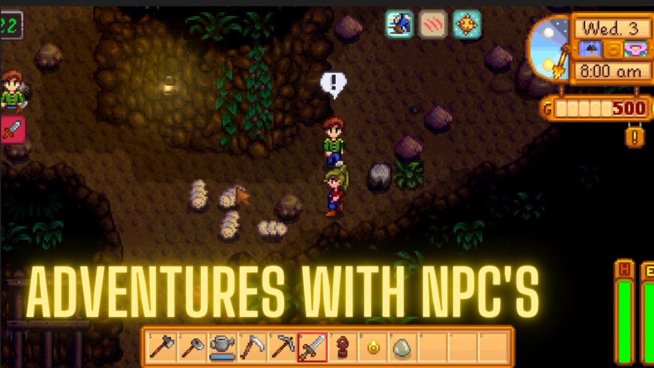 Adventuring with NPCs Stardew Valley
