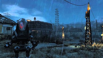 Fallout 4 Camera test in rainy weather - True Storms Mod