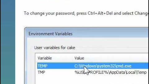 How to change the location of the Temp folder