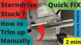 Sterndrive Stuck ? How to trim up/Raise it Manually - Quick solution ! Volvo Penta.