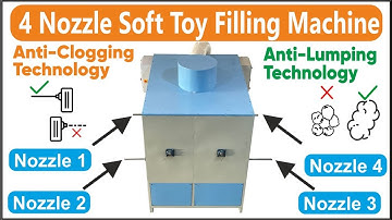 Toy Stuffing Machine Plush Toy Filling Machine With 4 Filling Nozzle and Anti-Lumping Anti-Clogging