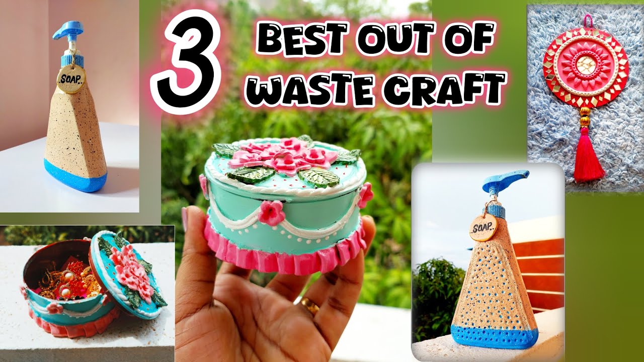 3 Easy Best Out of Waste Craft || 3 DIY Home Decor using Waste Material ...