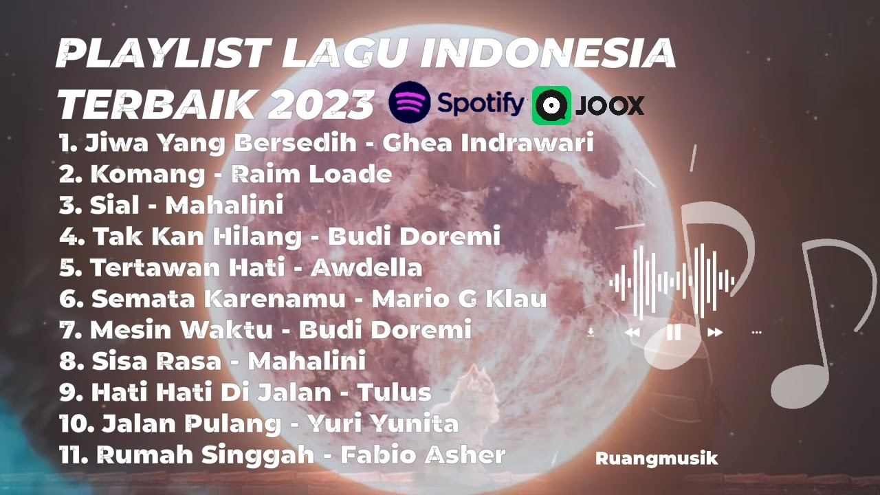PLAYLIST LAGU INDONESIA TERBAIK 2023 BY SPOTIFY | JOOX | TIKTOK | KOMANG, SIAL, JIWA YANG BERSEDIH
