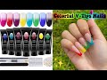 COLORFUL V-TIPS NAILS USING POLYGEL | Nail Tutorial For Beginners