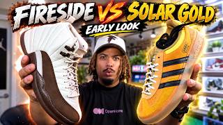 GOT EM EARLY ! Jordan 12 Fireside and Adidas Bad Bunny Gazelle SOLAR GOLD