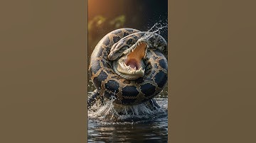 Python vs Crocodile: Clash of Titans 🐍🐊 #shorts #shortvideo #wildlife #animals #snake #crocodile