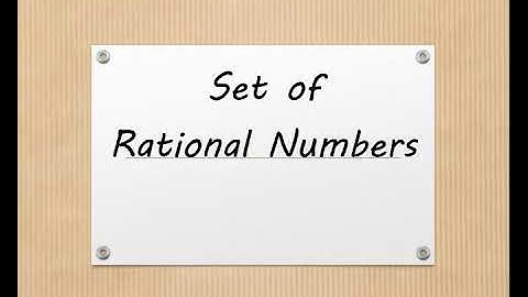 Set of Rational Numbers