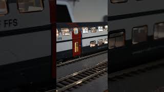 Double Decker SBB Train with Working Cabin Lights #dcctrain #railway #shorts