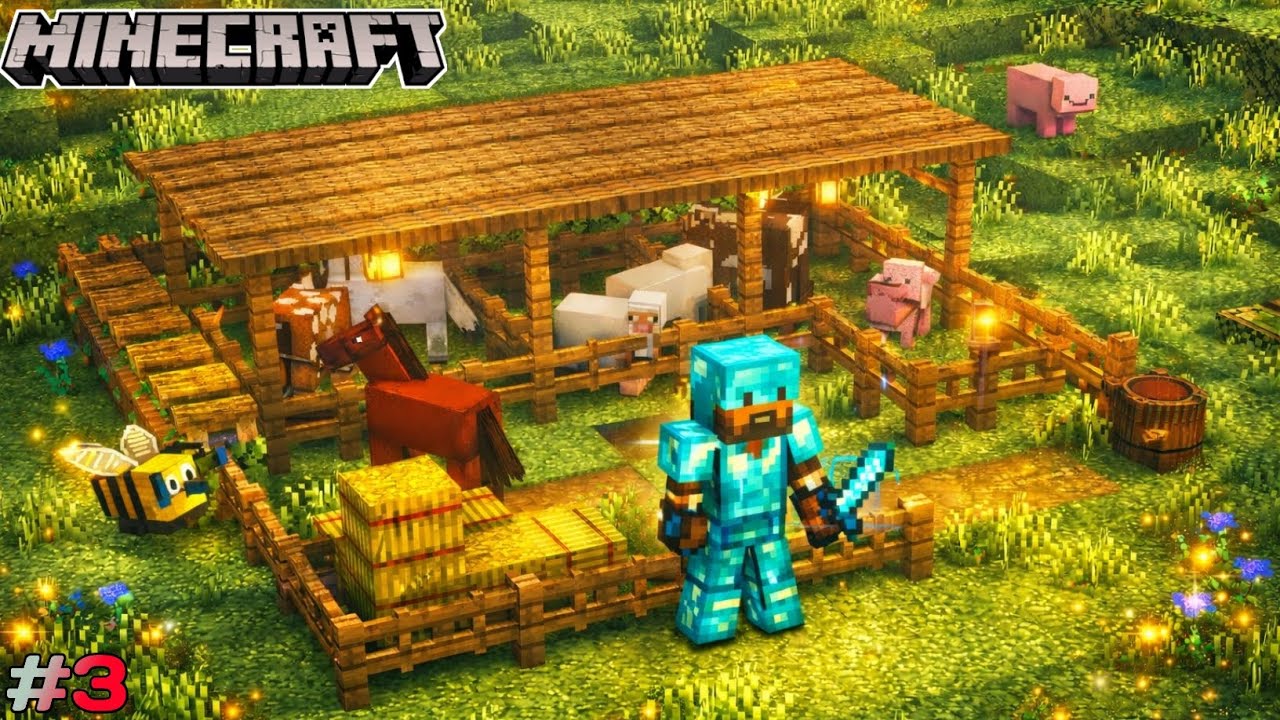 I MADE ANIMAL FARM IN MINECRAFT SURVIVAL || MINECRAFT EPISODE #3 ...