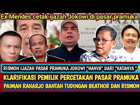 Kesaksian paiman pemilik percetakan di pasar pramuka ‼️menjawab PErnyataan Rismon soal ijazah Jokowi