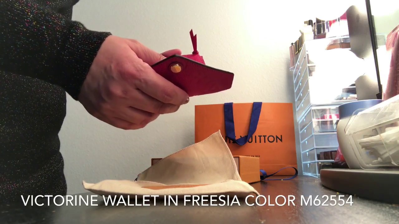 Louis Vuitton Victorine wallet &quot;Freesia&quot; Color Unboxing NEW 2018 release - YouTube