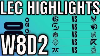 LEC Highlights ALL GAMES Week 8 Day 2 Spring 2020 League of Legends EULEC