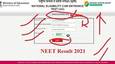 Neet Result 2021 l neet result kaise dhekhe l How to check neet 2021 Result lneet result direct link