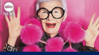 Fashion icon Iris Apfel dies at 102