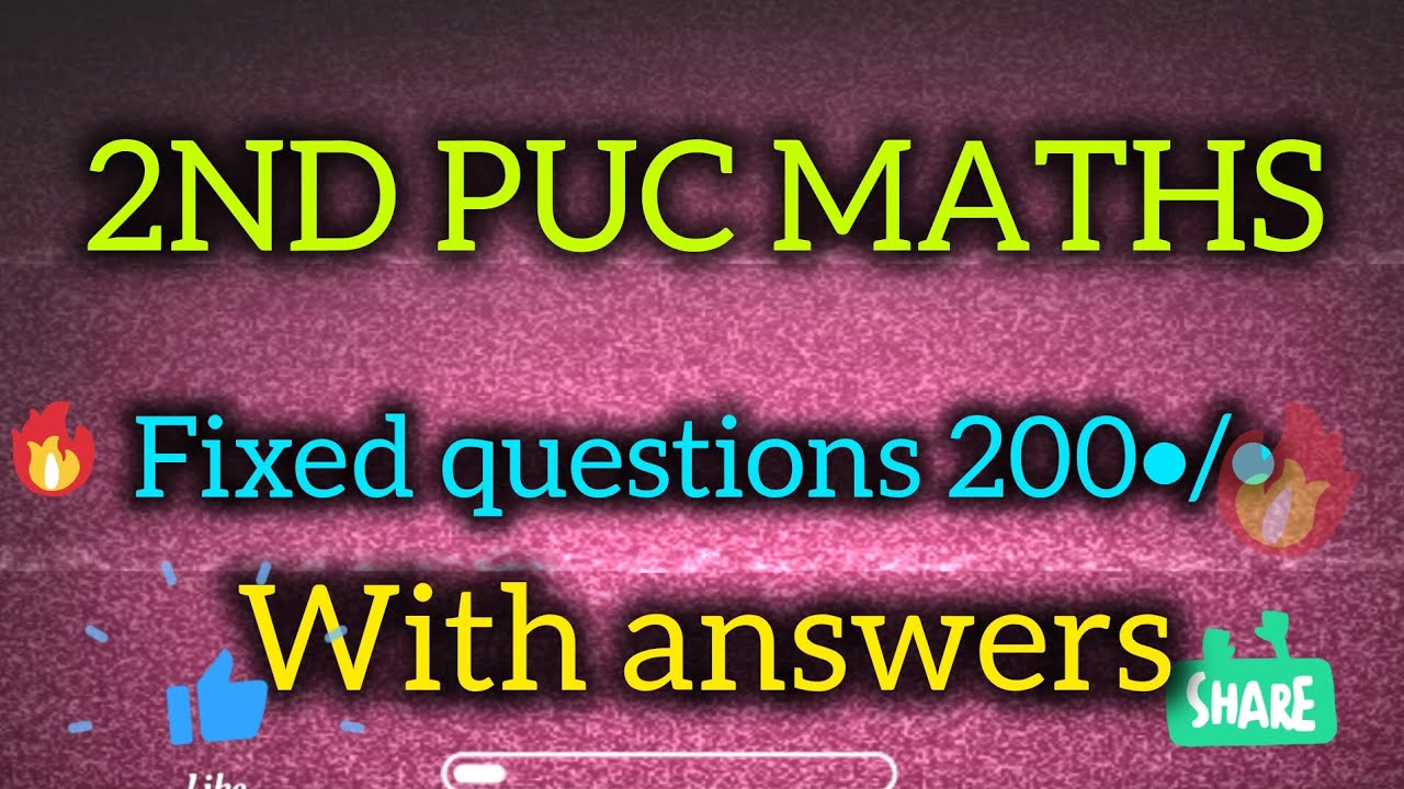 2nd puc fixed questions with answers - YouTube