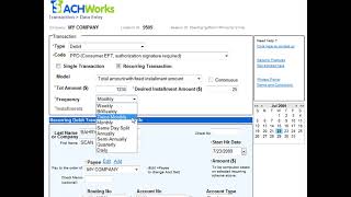 ACHWorks | Create Recurring Transactions