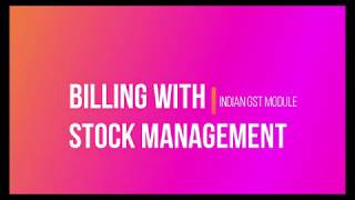 Billing and Stock Management Software
