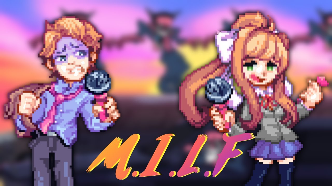 Senpai and Monika duetting M.I.L.F • FNF Cover