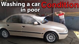 Washing a car in bad condition after 1 year, this car was washed #asmr #carwash #carcleaning