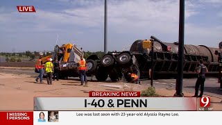 Famous Authorities Respond To Semi Rollover In SW Oklahoma City Wealth