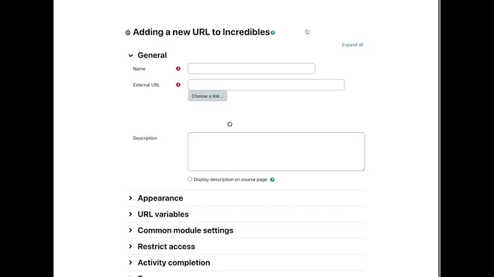 Adding a URL to Moodle (link)