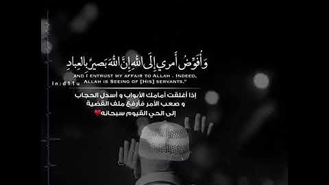 وأفوض أمري إلى الله إن الله بصير بالعباد القارئ/ مشاري العفاسي الوصف⤵️⤵️