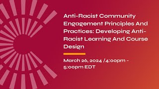 Developing Anti-Racist Learning And Course Design