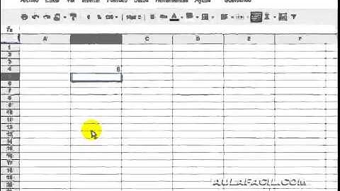 Operaciones matemáticas básicas en una celda/Hojas de Cálculo Google Docs/AulaFacil.com