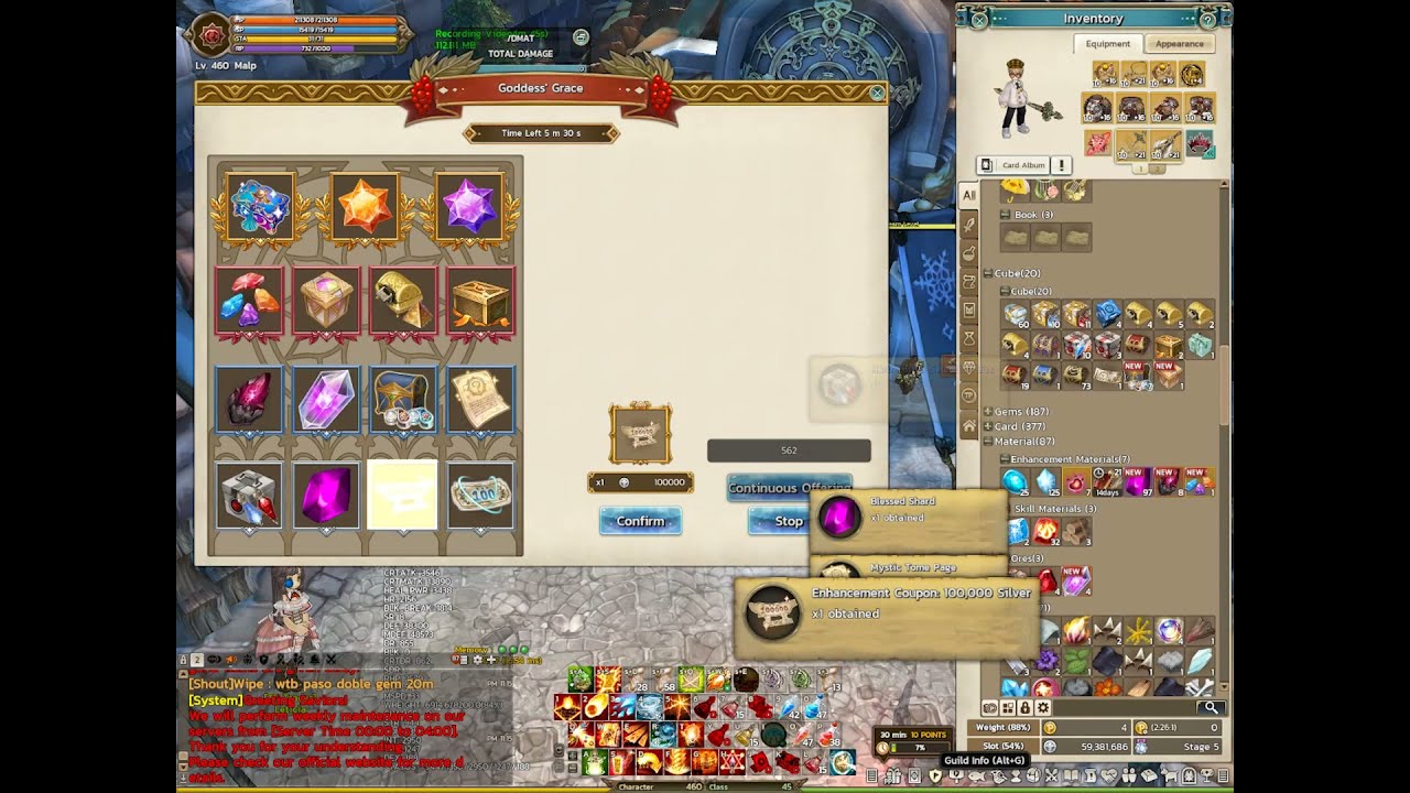 [Tree Of Savior] spam Goddess'Grace 17/8/2564 (Morning)