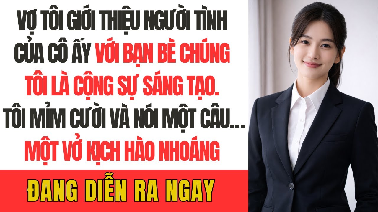 Vợ tôi giới thiệu người tình của cô ấy với bạn bè chúng tôi là “cộng sự sáng tạo”. Tôi mỉm cười và..
