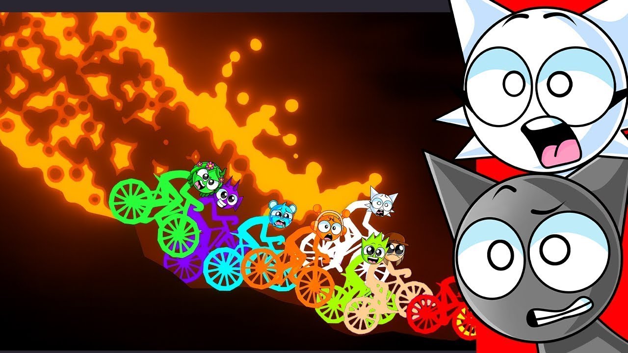 Reacting to STICKMAN JUMP vs LAVA!