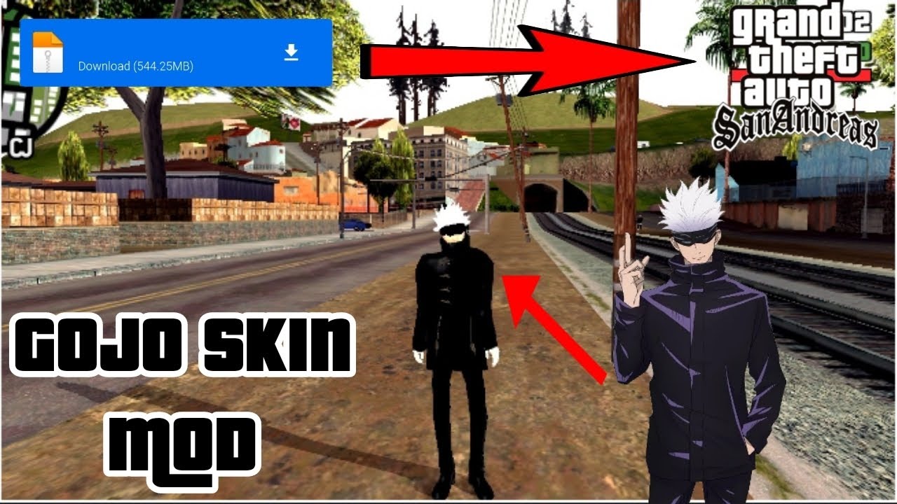 How to install gojo satoru skin mod in gta san andreas android by