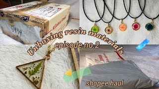 Unboxing resin materials||shopee haul🦋