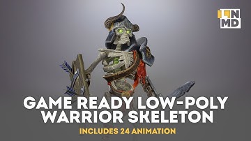 Low Poly Game Ready Warrior Skeleton Character / 3D model
