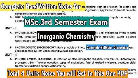 MSc.3rd Sem.Notes & Syllabus Discussion | INORGANIC Chemistry |Complete Handwritten Notes #mscnotes