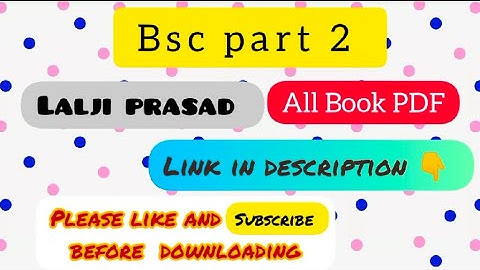 Lalji prasad book Bsc part 2 All book pdf @The Math Bunny