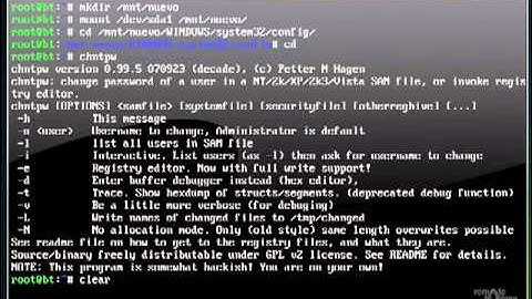Hackear Contraseña de Windows - BackTrack  - Ataque Físico de Contraseña - CHNTPW
