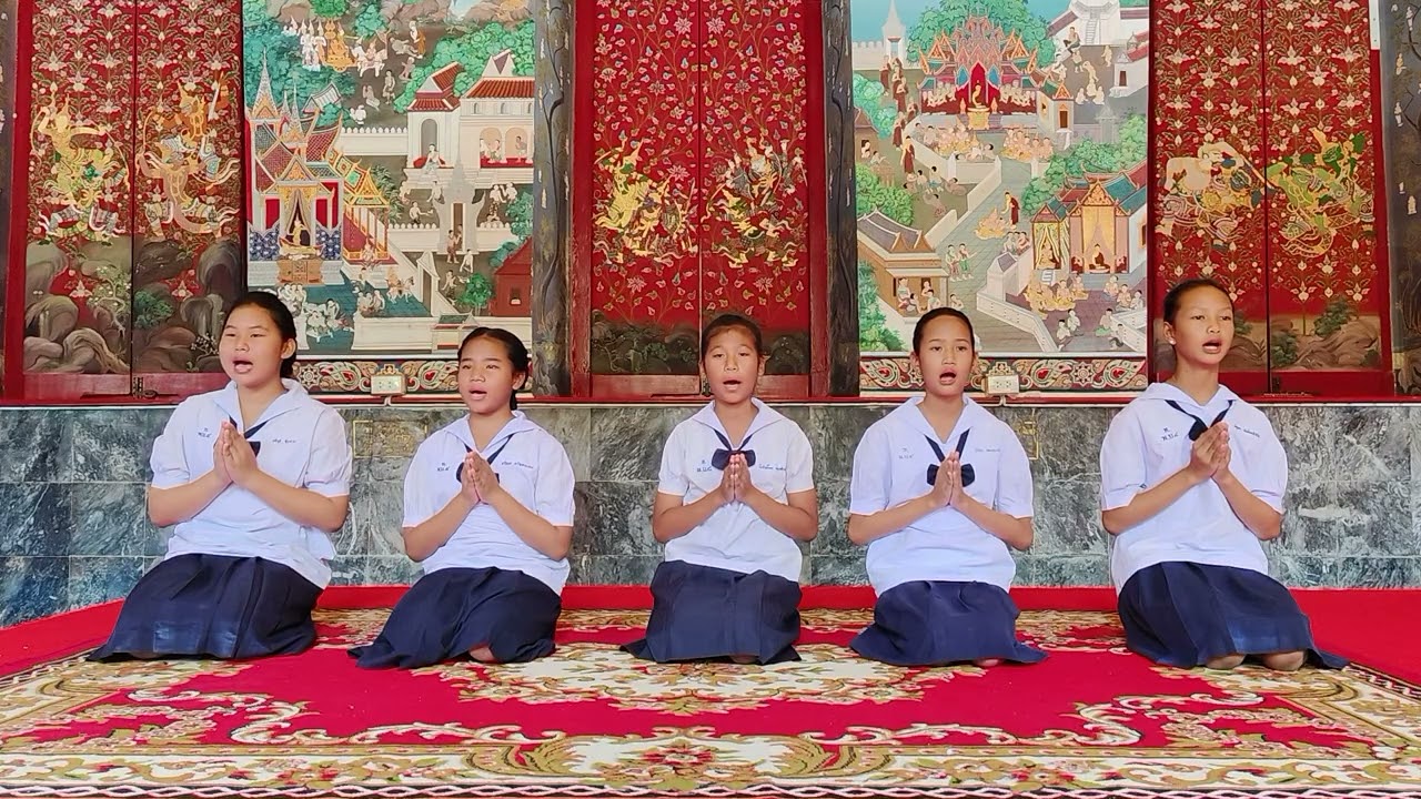 สวดมนต์หมู่สรรเสริญพระรัตนตรัย ทำนองสรภัญญะ (หญิง) โรงเรียนเทศบาล 4 วัดไชยสุรินทร์ 