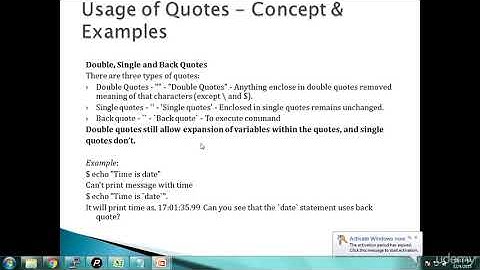 Shell Scripting | LINUX | UNIX | Tutorial | 4 Double, Single and Back Quotes   How & Where to use