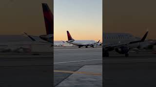 Delta Connection Embraer E175 reverse takeoff out of Burbank Airport! #aviation #embraer