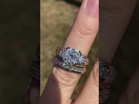 Round Brilliant Lab Grown Diamond Engagement Ring Setting, 2.56ct ring video