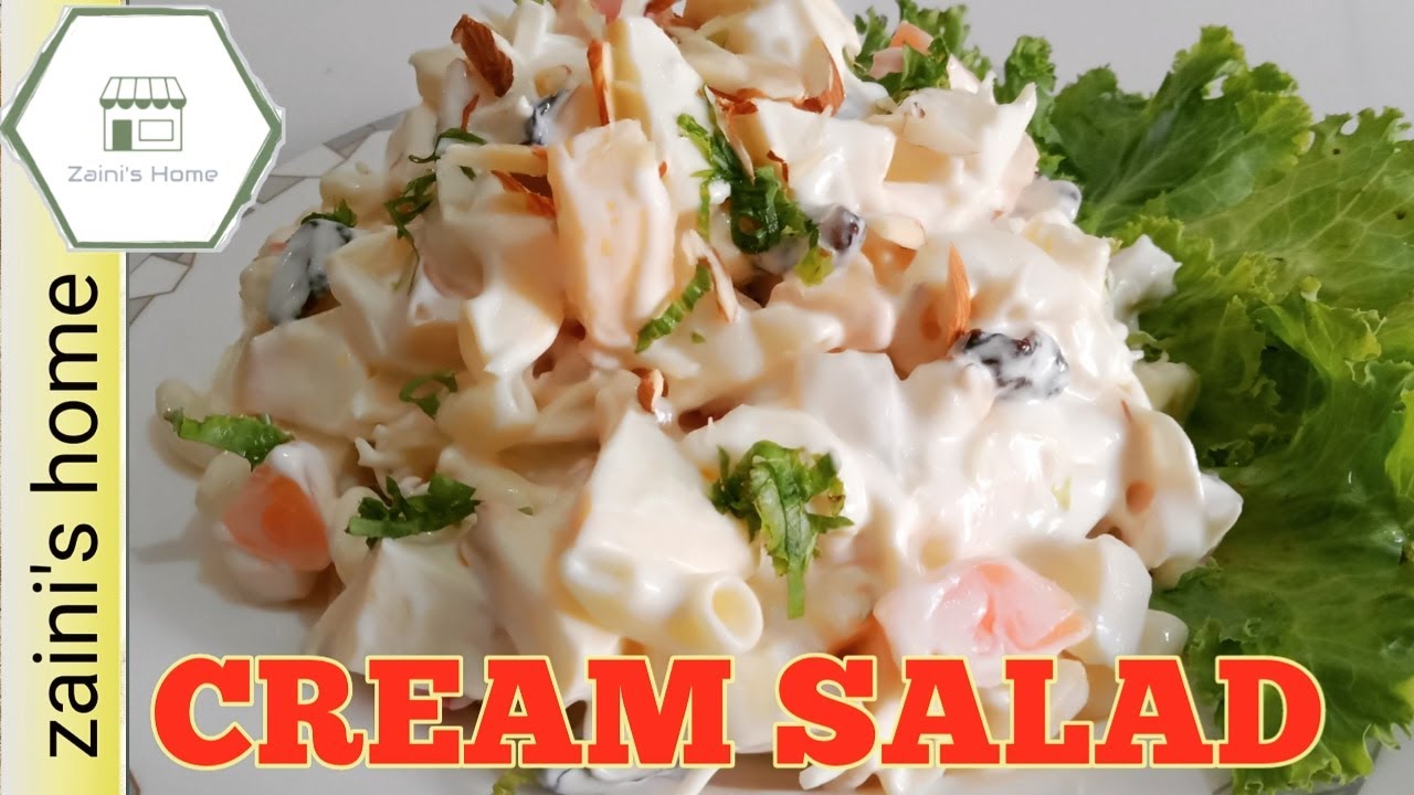 Cream salad restaurant style creamy salad easy quick cream salad