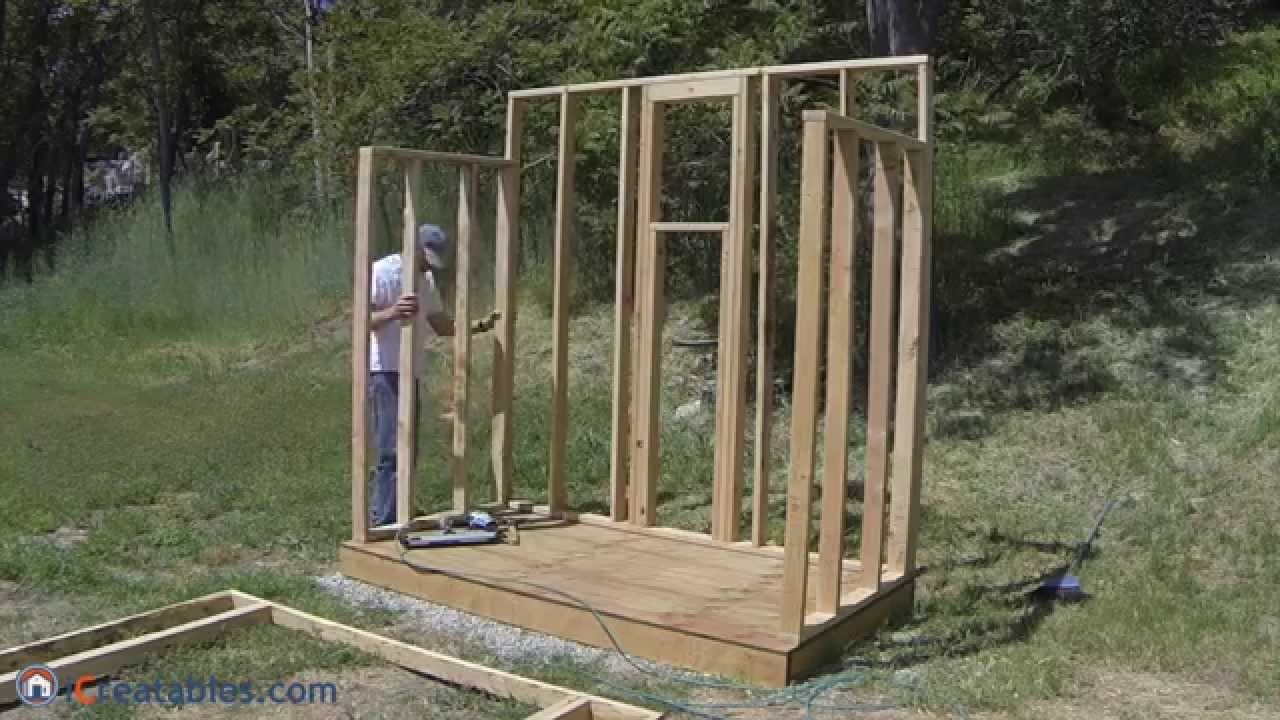 how to build a lean to shed - part 2 - wall framing - youtube