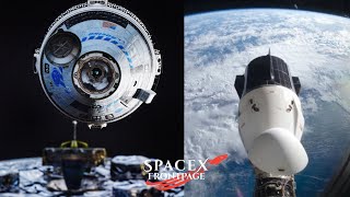 Time Lapse of SpaceX Crew Dragon and Boeing Starliner Docking to the ISS.