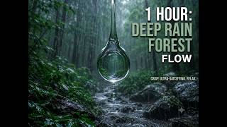 1 Hour Heavy Forest Rain & Flowing River Sounds | Ultra Satisfying Deep Green Ambient Sleep Noise