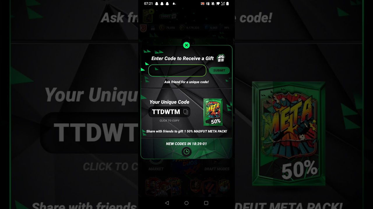 Madfut 25 free code 50% madfut meta pack