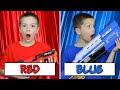 BIG NERF BATTLE 6 on 6 Using Only ONE Color with EXTREME Nerf Blasters! Eli vs Liam Nerf Challenge 5